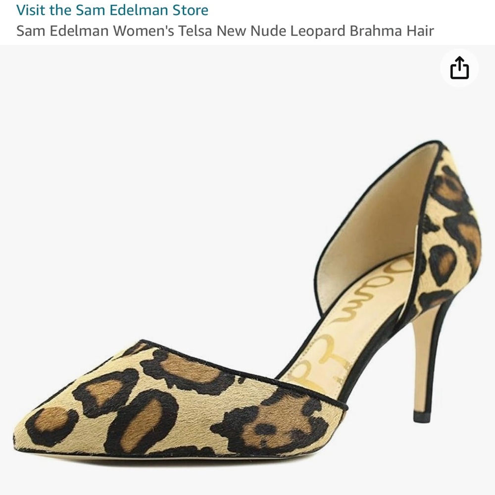 Sam Edelman Tesla Nude Leopard Brahma Hair Pumps